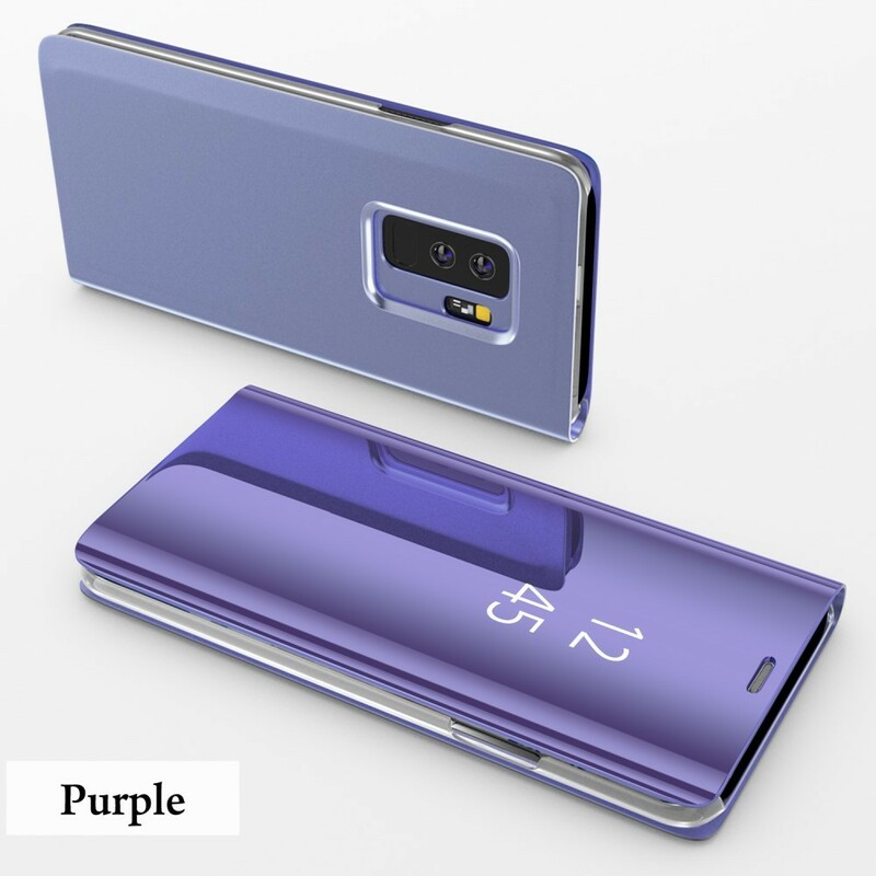 Näytä kansi Samsung Galaxy S9 peili ja nahkatehoste