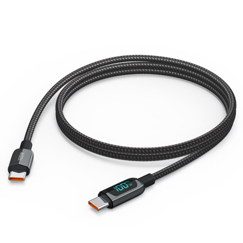 100W teho USB-C USBC-lataus- ja siirtokaapeli USB-C:hen