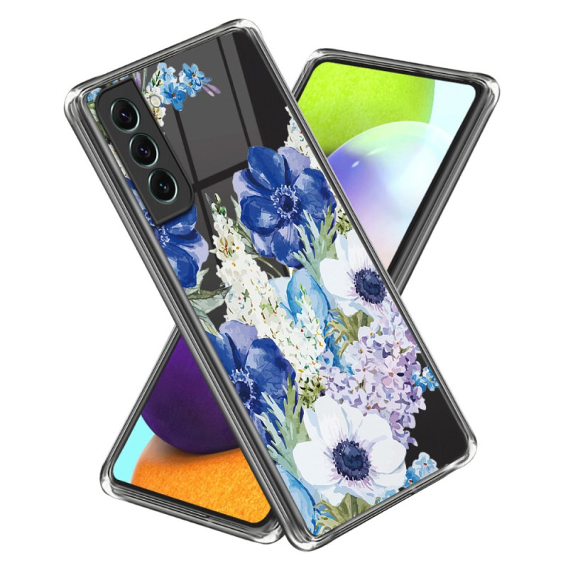 Samsung Galaxy S24 5G läpinäkyvä
 kukka suojakotelo

