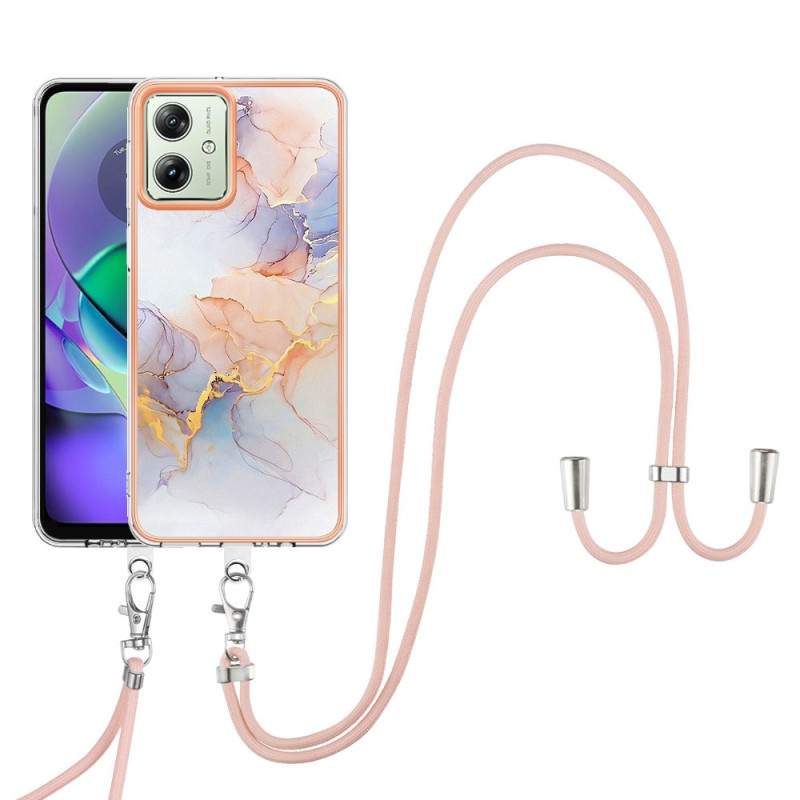 Moto G54 5G Rope Cover Linnunrata
 marmorikuori Valkoinen