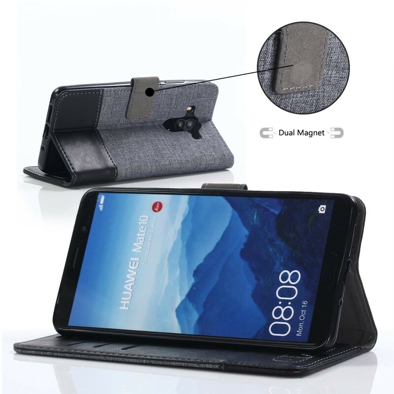 Huawei Mate 10 Pro Case Muxma kangas ja nahka vaikutus