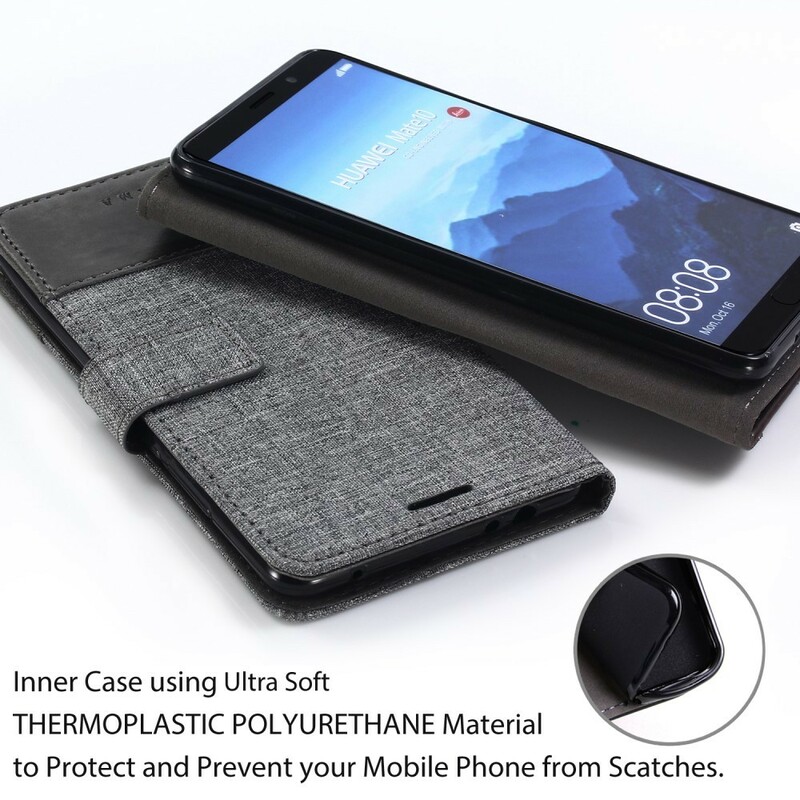 Huawei Mate 10 Pro Case Muxma kangas ja nahka vaikutus Huawei Mate 10 Pro Case Muxma kangas ja nahka vaikutus