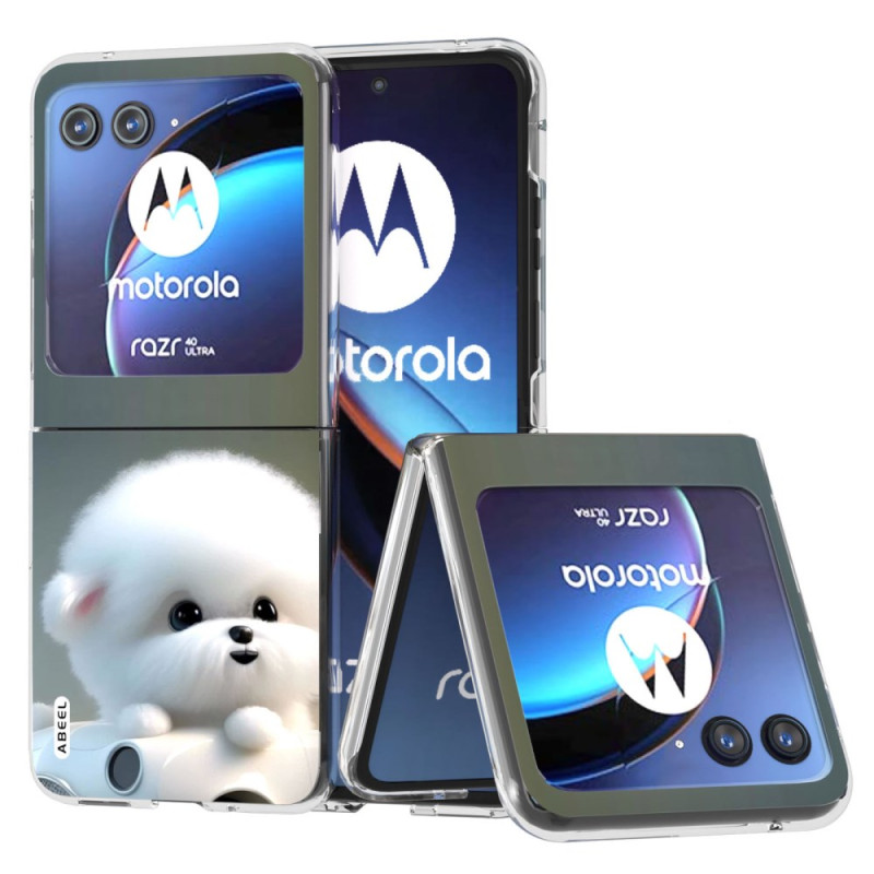 Kansi Motorola Razr 40 Ultra 5G Koira
 Valkoinen ABEEL