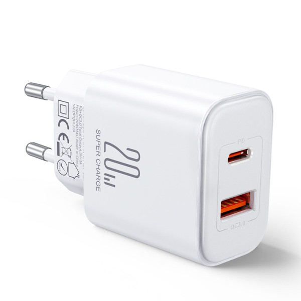 Rapid Mini USB+Type-C kaksiliitäntäinen seinälaturi JOYROOM