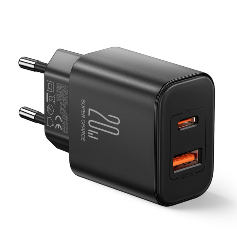 Rapid Mini USB+Type-C kaksiliitäntäinen seinälaturi JOYROOM