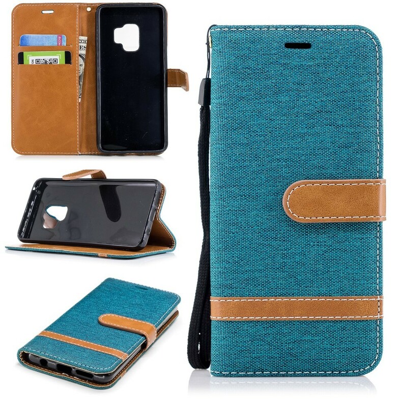 Samsung Galaxy S9 Kangas ja nahka Effect Case hihnalla Samsung Galaxy S9 Kangas ja nahka Effect Case hihnalla
