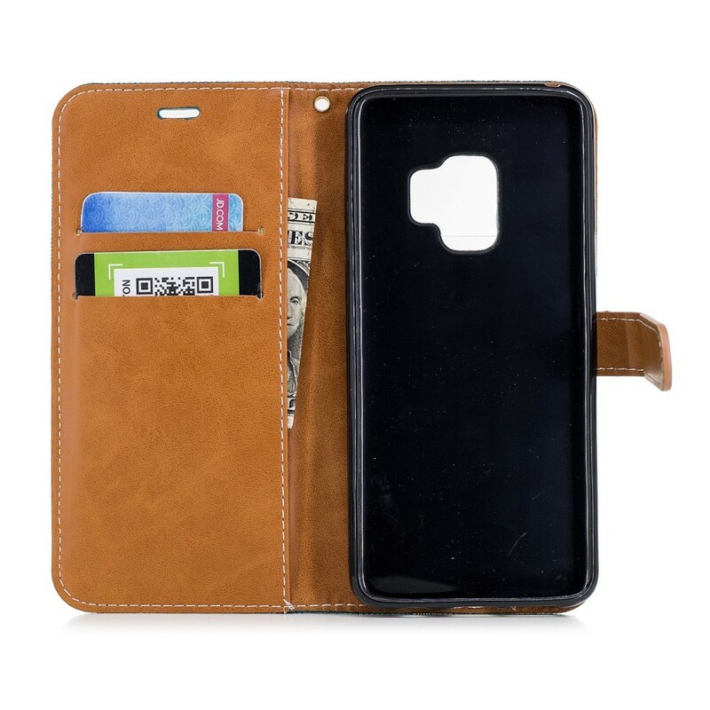 Samsung Galaxy S9 Kangas ja nahka Effect Case hihnalla Samsung Galaxy S9 Kangas ja nahka Effect Case hihnalla