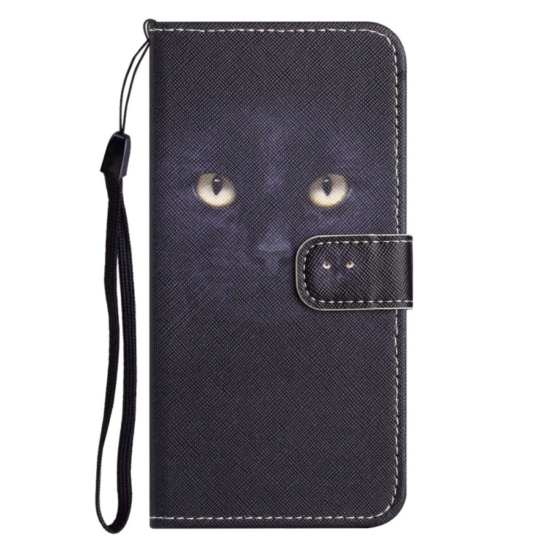 Samsung Galaxy A25 5G Musta kissa silmä kantolenkki
 suojakotelo
