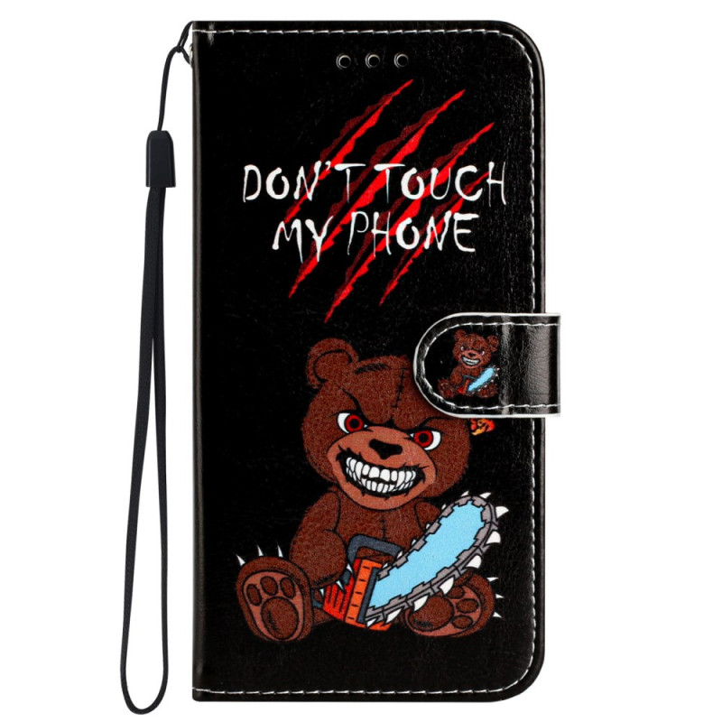 Samsung Galaxy S24 Ultra 5G Bear Suojakuori
 Älä koske puhelimeeni, jossa on kantolenkki
