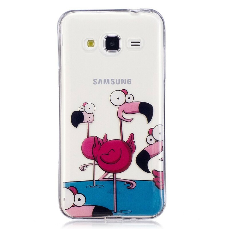 Samsung Galaxy J3 2016 Hauska vaaleanpunainen flamingot asia