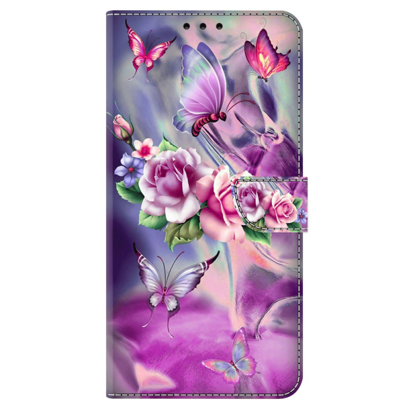 Samsung Galaxy A15 suojakotelo
 violja
ti perhosia ja kukkia