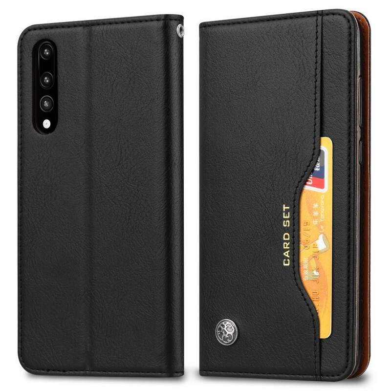 Flip Cover Huawei P20 keinonahkainen korttikotelo