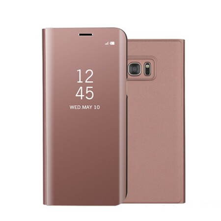 Näytä kansi Samsung Galaxy S7 Edge peili ja nahkatehoste