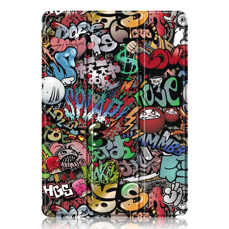 Smart Suojakuori
 Samsung Galaxy Tab S9 Stylus lompakko läpinäkyvä takaisin Graffiti