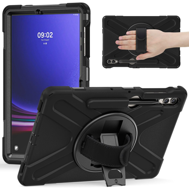 Coque Samsung Galaxy Tab S9 FE Plus / S9 Plus / S8 Plus / S7 Plus Sangle et Support