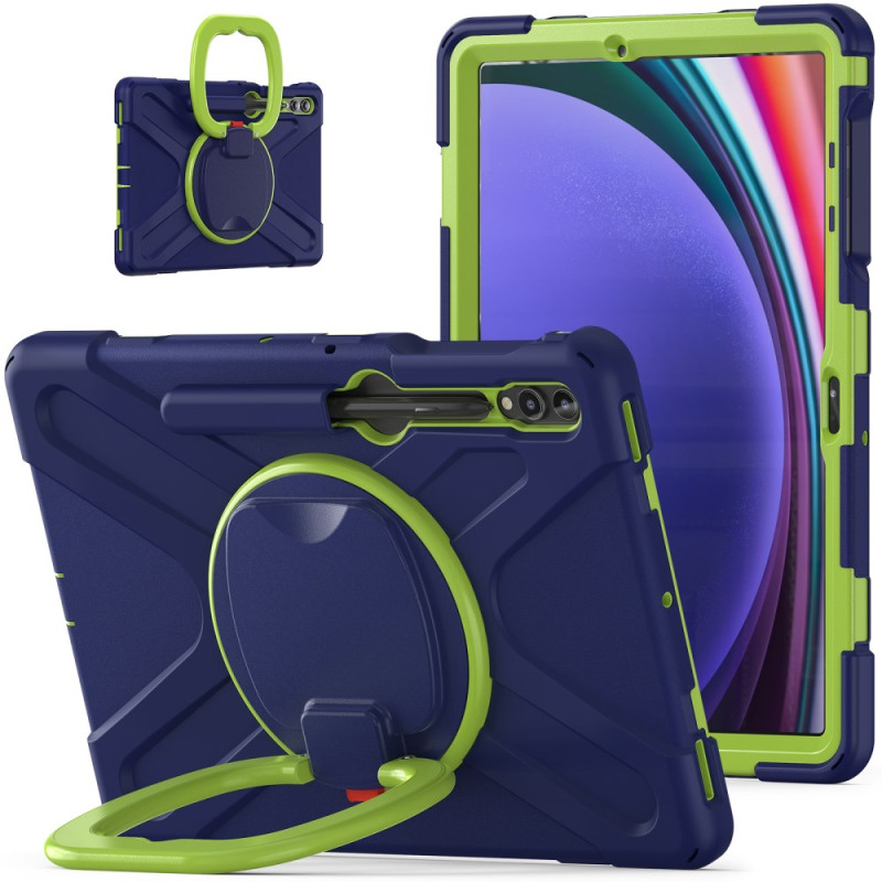 Samsung Galaxy Tab S9 FE Plu /S9 Plus/S8 Plus/S7 Plus/S7 FE monitoimikuori
 pyörivä tuki ja kahva