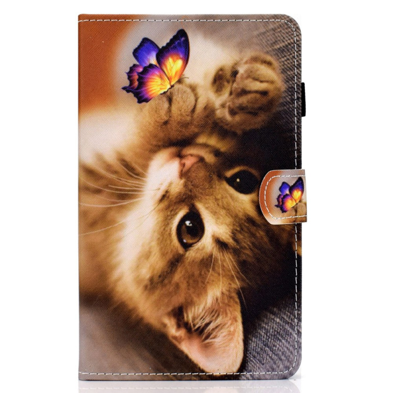 Samsung Galaxy Tab A11 / A9 Suojakuori Perhonen ja kissanpentu