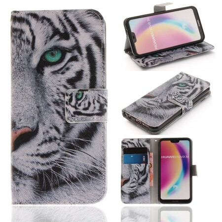Huawei P20 Lite Tiger Case Valkoinen