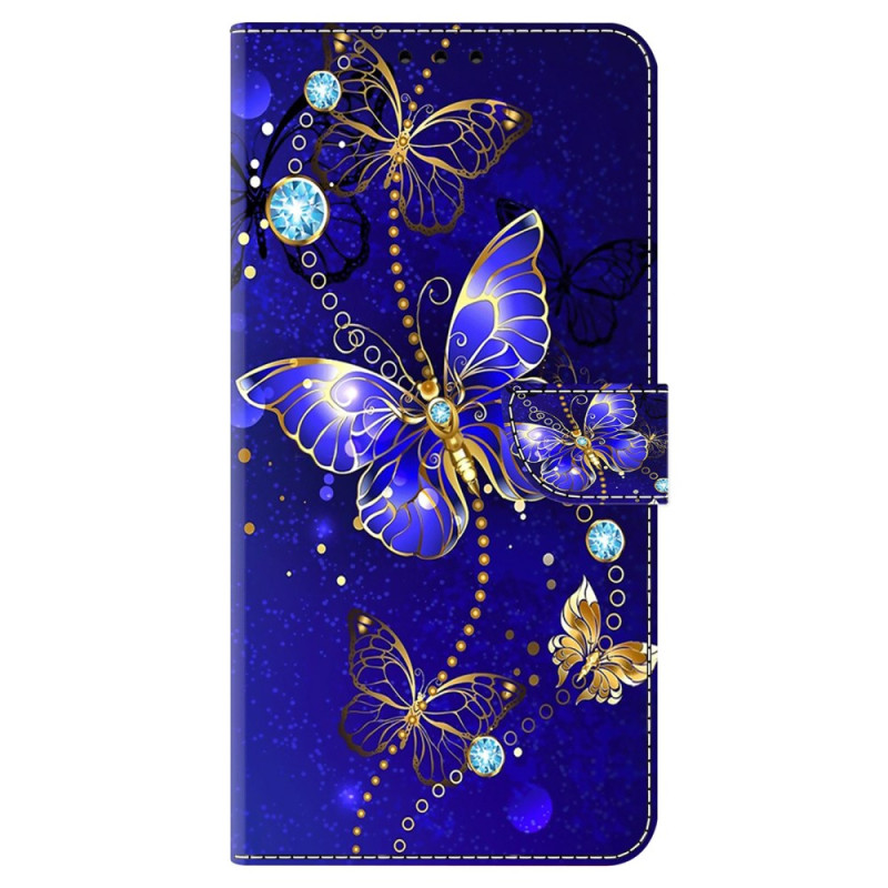 Honor Magic 6 Lite / X9b Blue Butterflies Diamond Suojakuori
