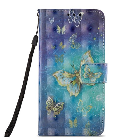 Kotelo Huawei P20 Lite kultaiset perhoset 3D