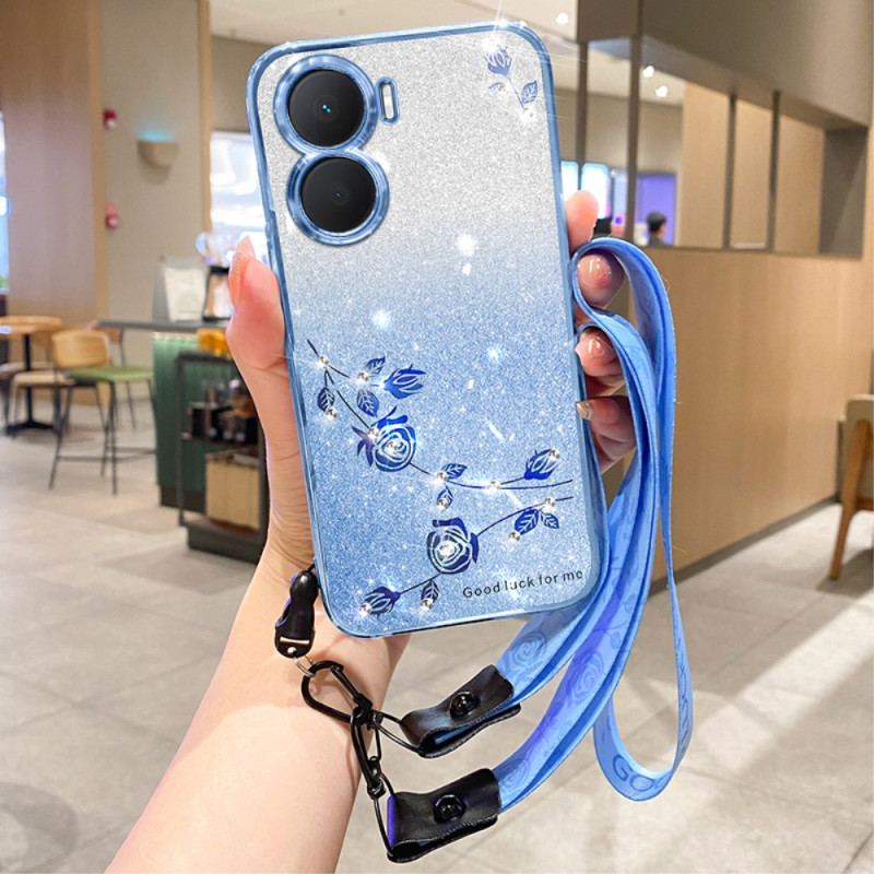 Huawei Nova 12 SE Kukka ja Strass kantolenkki
 suojakotelo
