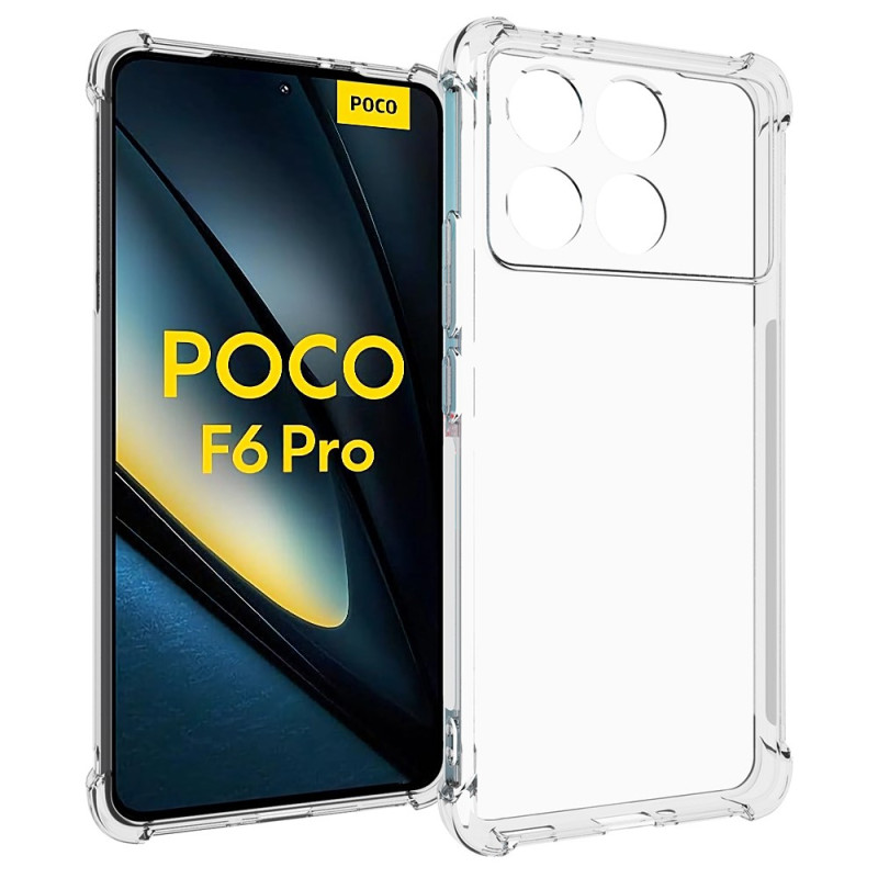 Poco F6 Pro Läpinäkyvä kuori Vahvistetut kulmat
