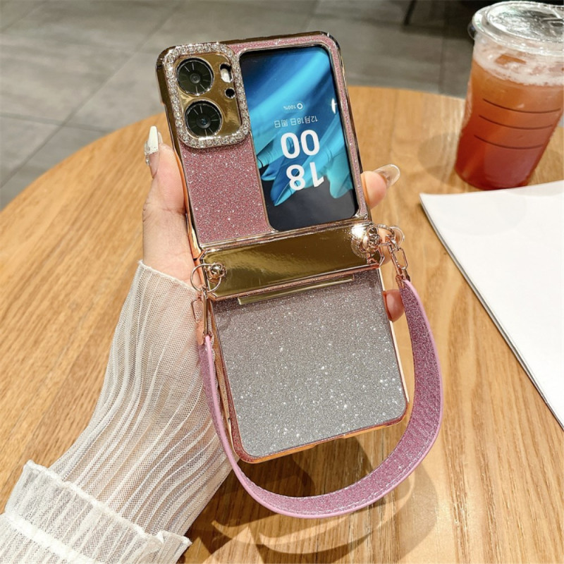 Oppo Find N2 Flip Paljetti
 suojakuori
 hihnalla