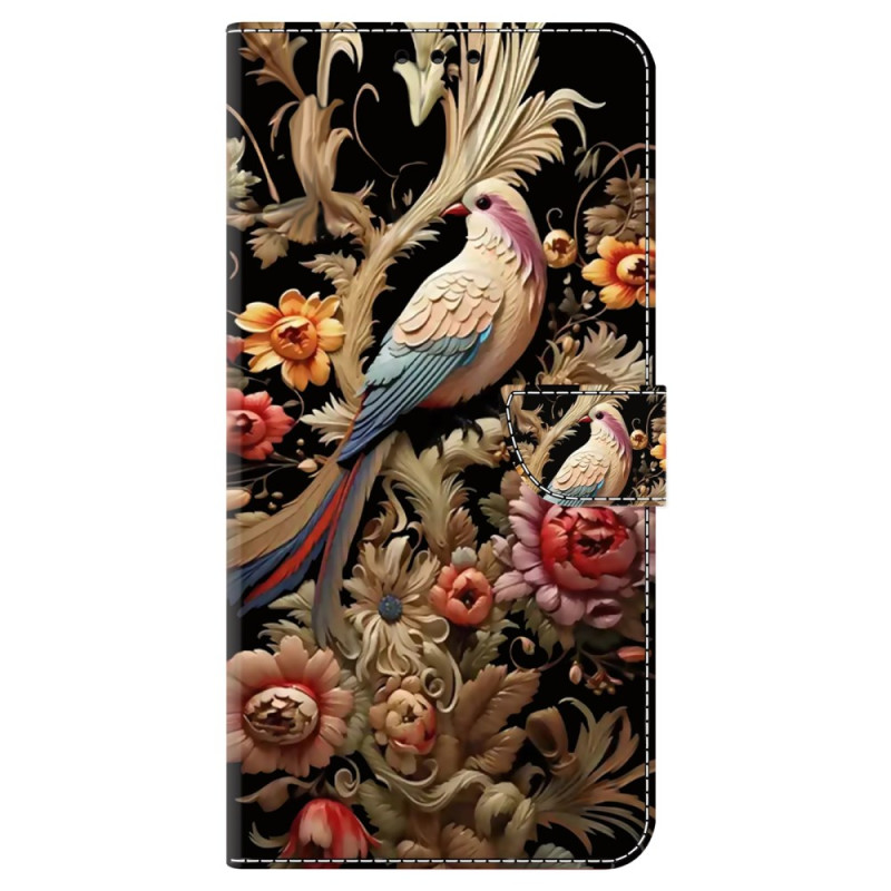 Xiaomi Redmi 13C 5G/13C 4G / Poco C65 Vintage kukka ja lintu suojakuori
