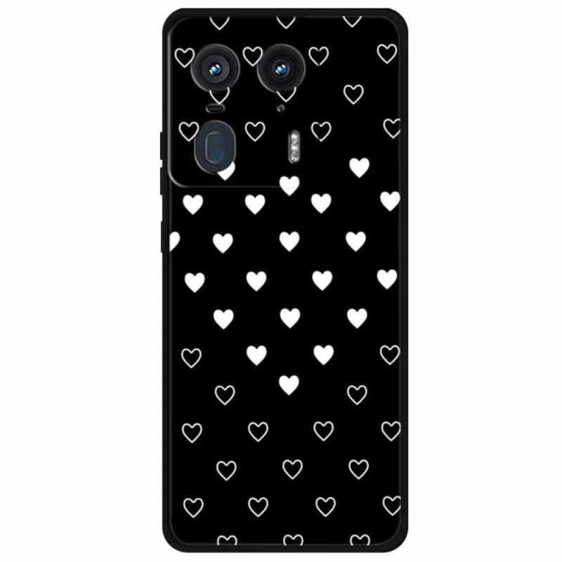 Kansi Motorola Edge 50 Ultra White Hearts