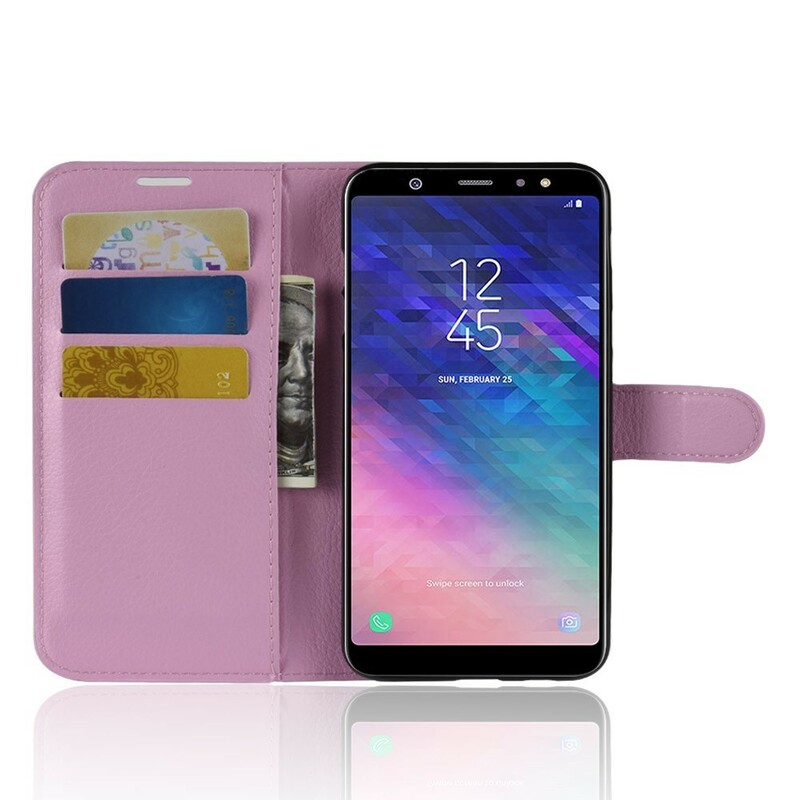 Samsung Galaxy A6 Plus keinonahkakotelo Lychee