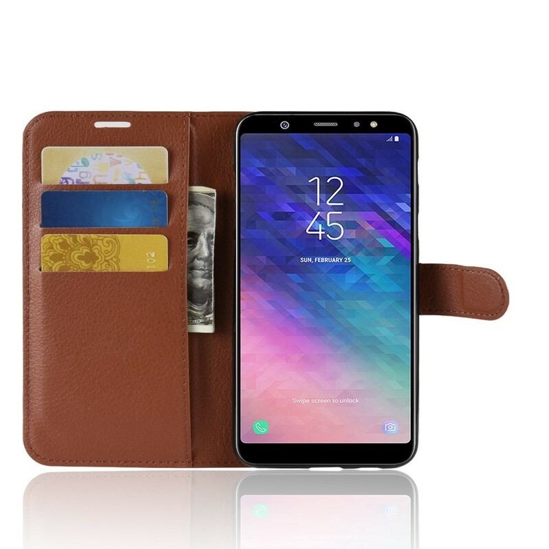 Samsung Galaxy A6 Plus keinonahkakotelo Lychee Samsung Galaxy A6 Plus keinonahkakotelo Lychee