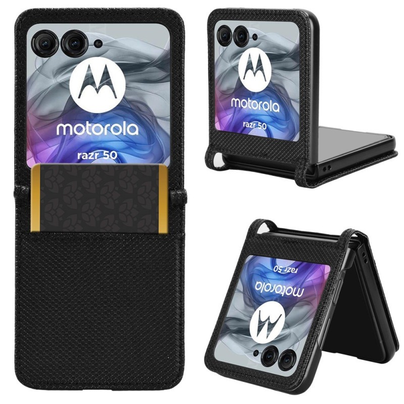 Kansi Motorola Razr 50 5G Bi-Texture kortti Suojakuori
