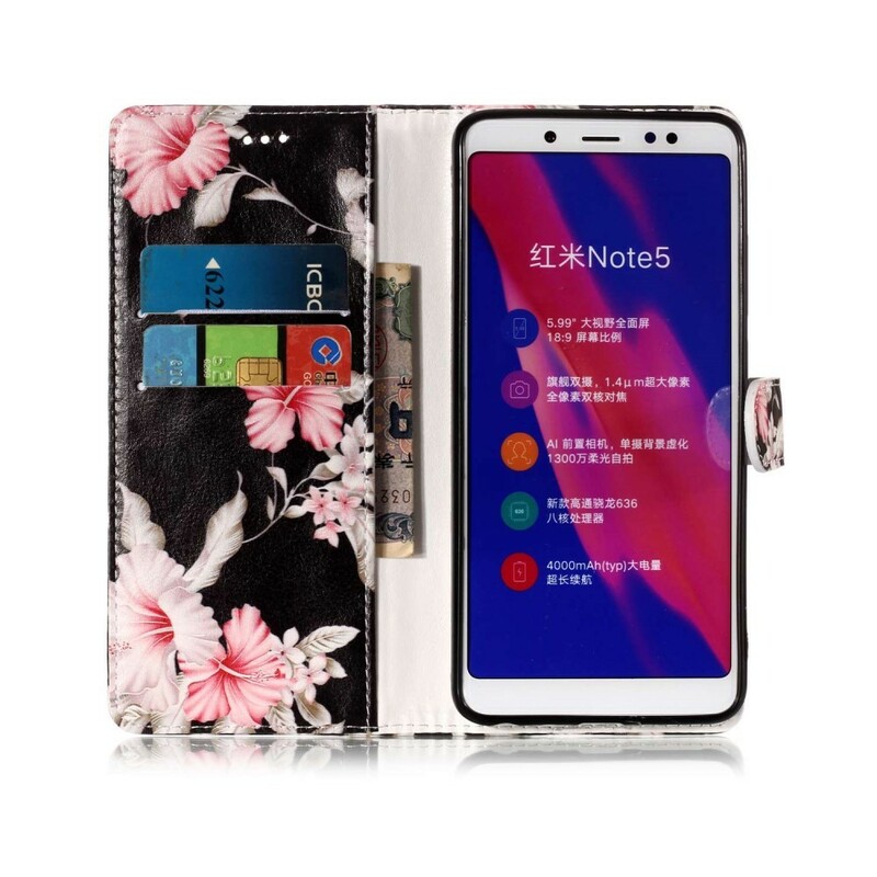 Xiaomi Redmi Note 5 vaaleanpunaiset kukat asia