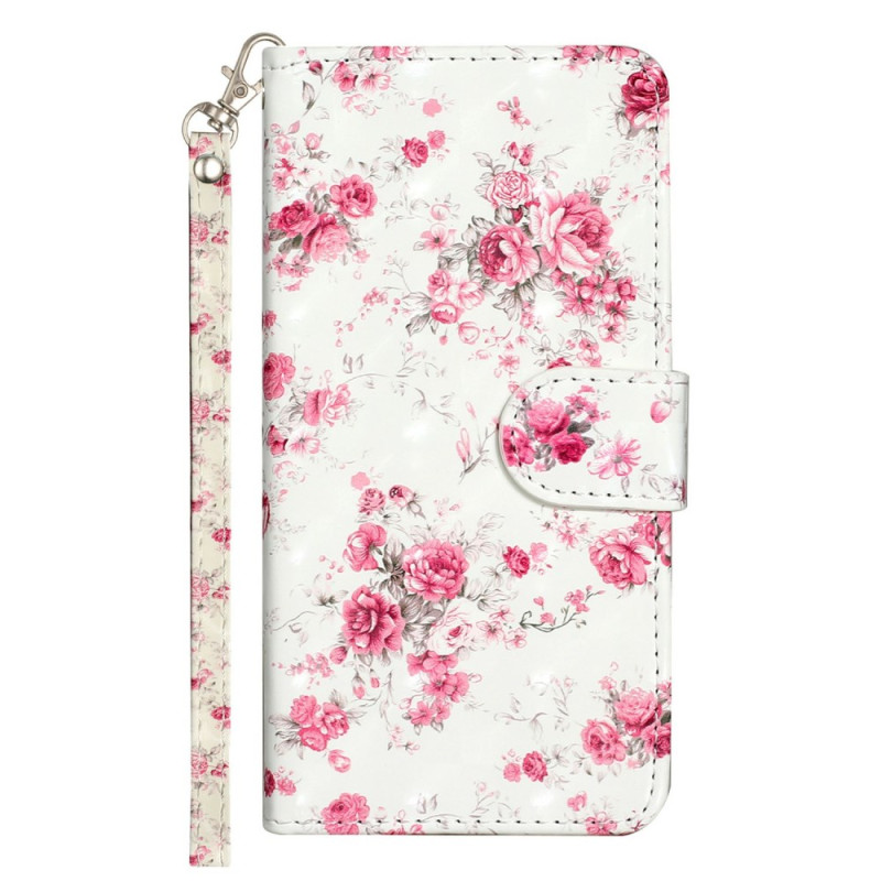 Housse Xiaomi 14T Fleurs Roses à Lanière