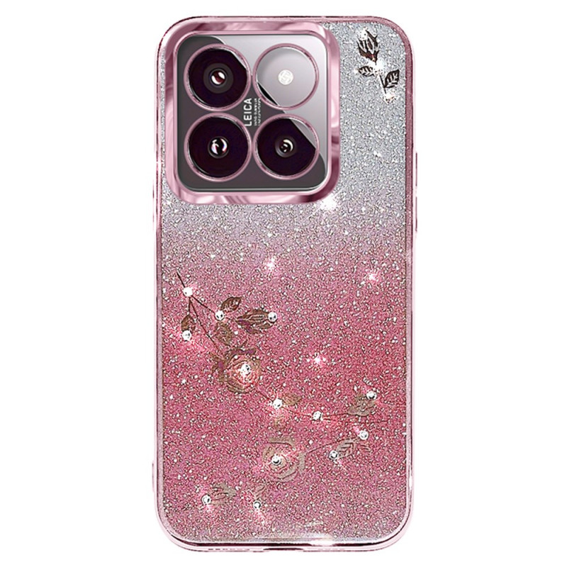 Coque Xiaomi 14T Pro Strass et Fleurs KADEM