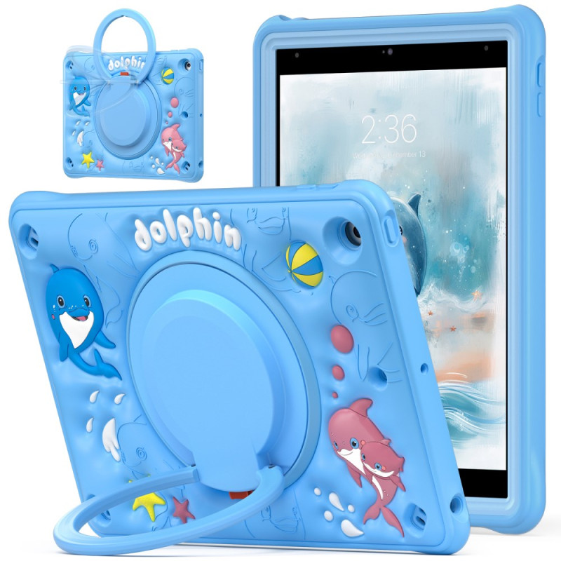 iPad Cover 10.2" (2021) (2020) (2019) Lasten delfiini-tukirengas (Kids Dolphin Tuki
 Ring)