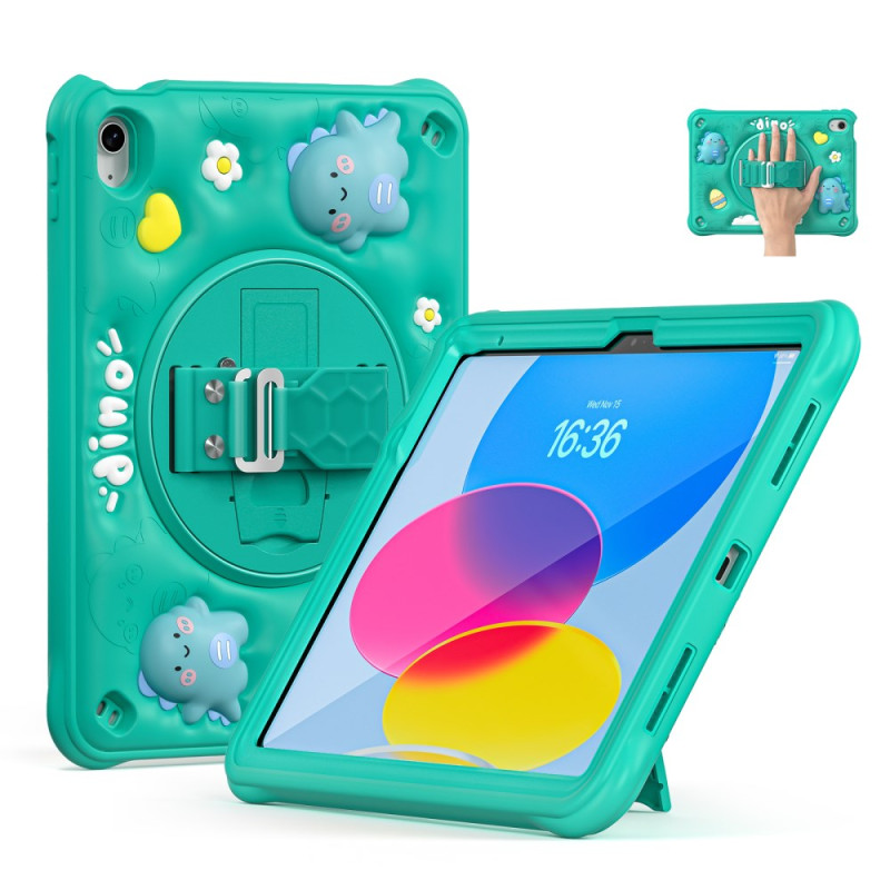 iPad Cover 10.9 (2022) Lapset Dinosaurus kahva ja jalusta