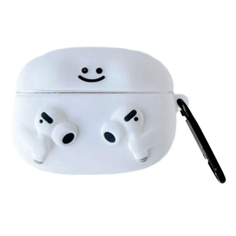 AirPods Pro 2 / AirPods Pro Sarjakuva Emoji suojakuori
 karabiinilla varustettuna