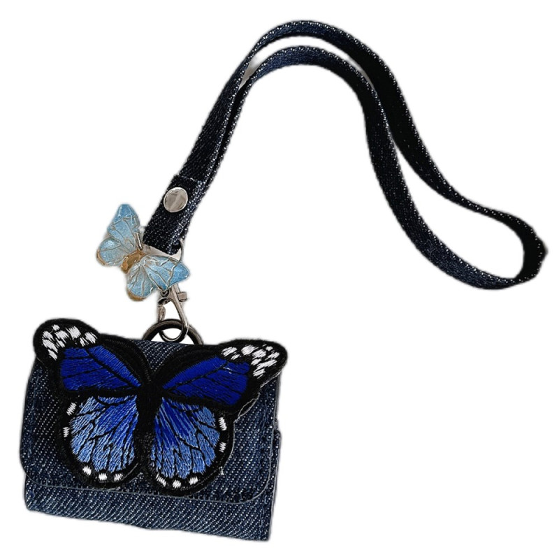 Étui AirPods 3 Papillon Denim et Pendentif