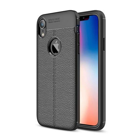 iPhone XR Nahkakotelo Lychee Effect Double Line