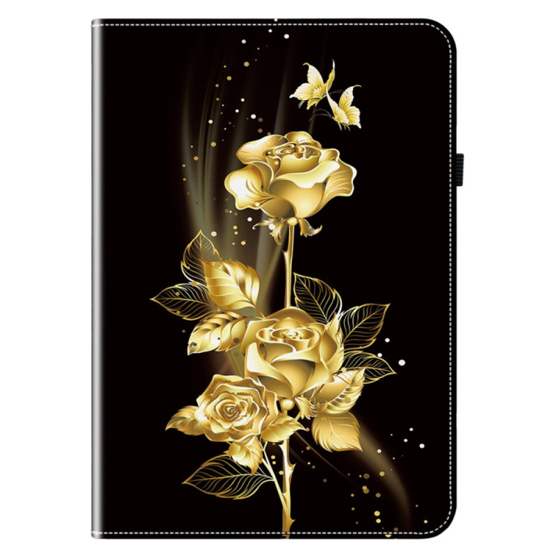 Samsung Galaxy Tab S9 Gold Perhoset ja ruusut Suojakuori
