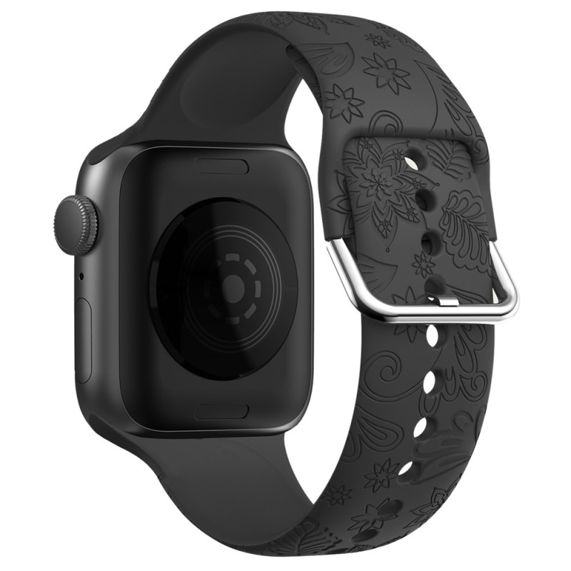 Apple Watch Band Series 46mm - 42mm / SE / Ultra 49mm Silikoni Kukkainen silikoni