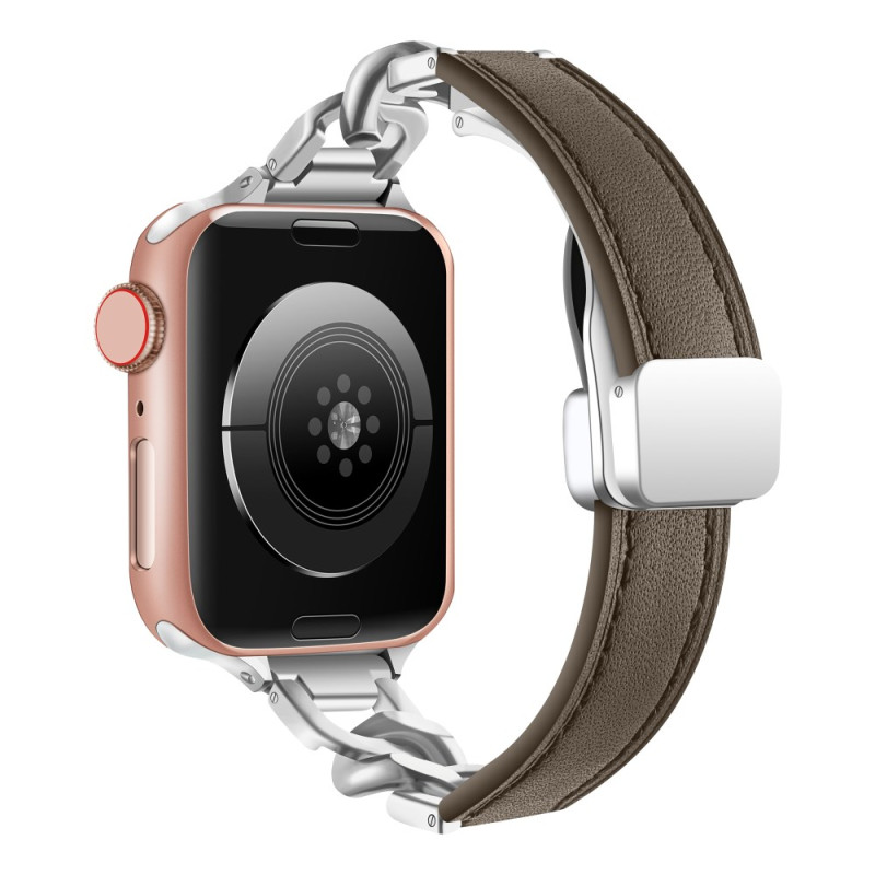 Apple Watch -ranneke 42mm - 38mm / SE-sarjan nahka ja ketju