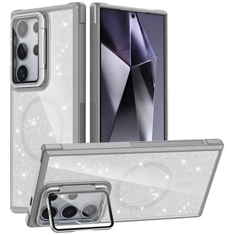 Coque Samsung Galaxy S25 Ultra 5G Paillettes Support Intégré