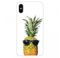 iPhone XS Kirkas kotelo ananas ja lasit
