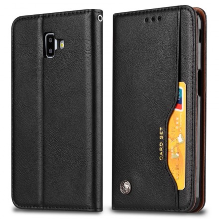 Flip Cover Samsung Galaxy J6 Plus keinonahkainen korttikotelo