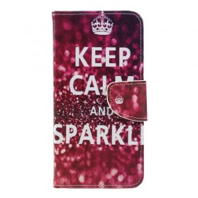 Samsung Galaxy A7 Kotelo Keep Calm and Sparkle (Pysy rauhallisena ja säihkyä)