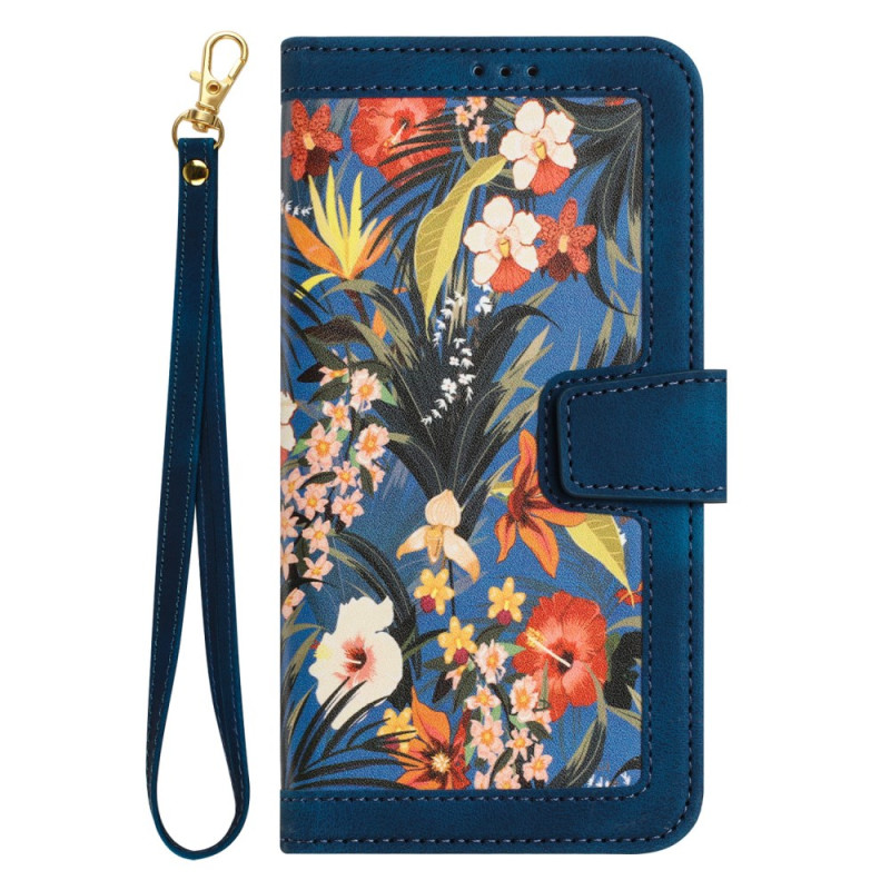 Xiaomi Redmi 14C / Poco C75 kukkakuvioitu Pattern Suojakuori
 hihnalla