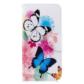 Samsung Galaxy A7 Case maalattu perhosia ja kukkia