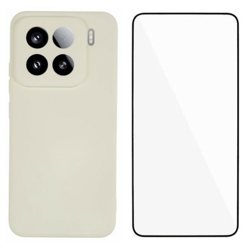 Coque Xiaomi 15 Pro Silicone Classique avec Protecteur Écran en Verre Trempé